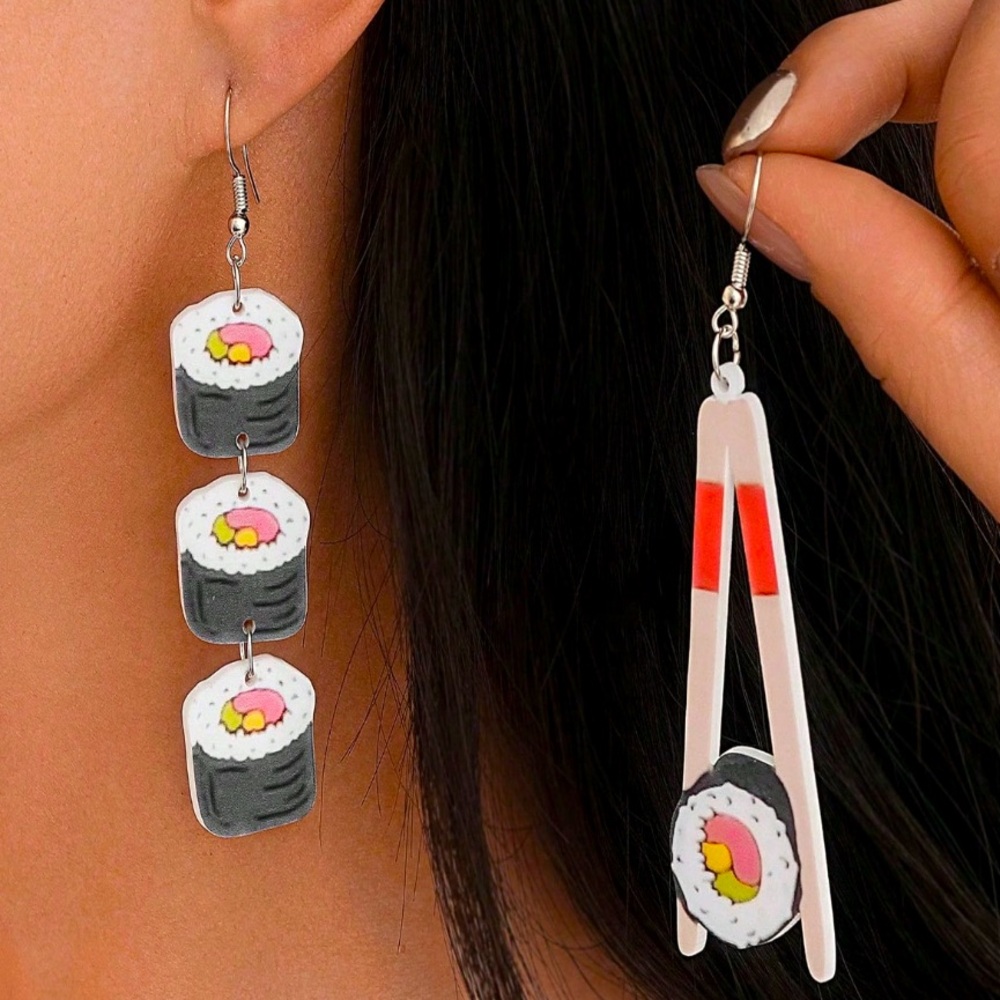 Acrylic Sushi Dangle Earrings